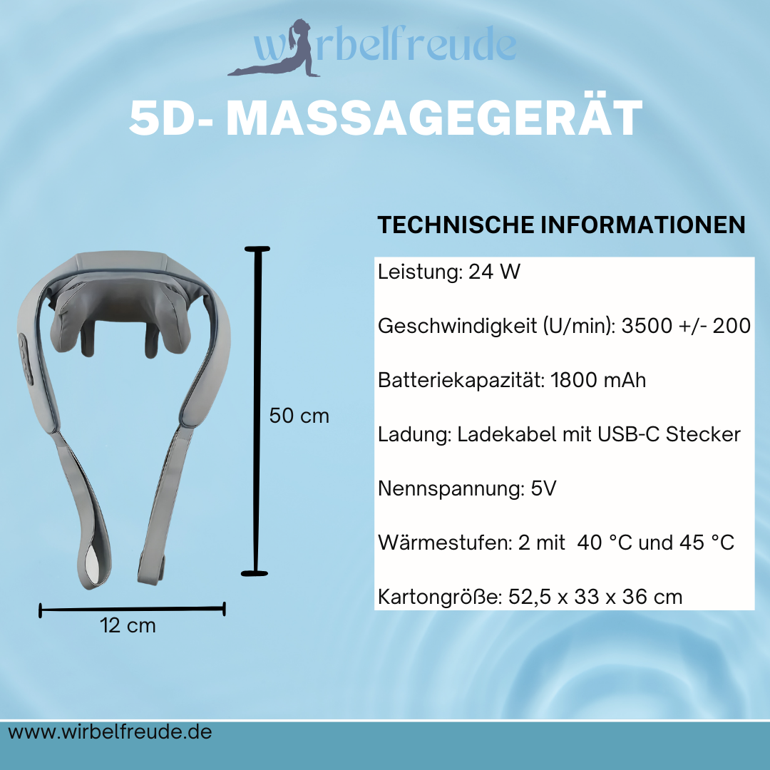 Wirbelfreude ShiatsuTouch Pro - Intelligentes 5D Massagegerät